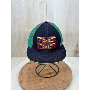 Savon Sports Flip Mode Green Rasta Theme Flat Bill Adjustable Baseball Hat